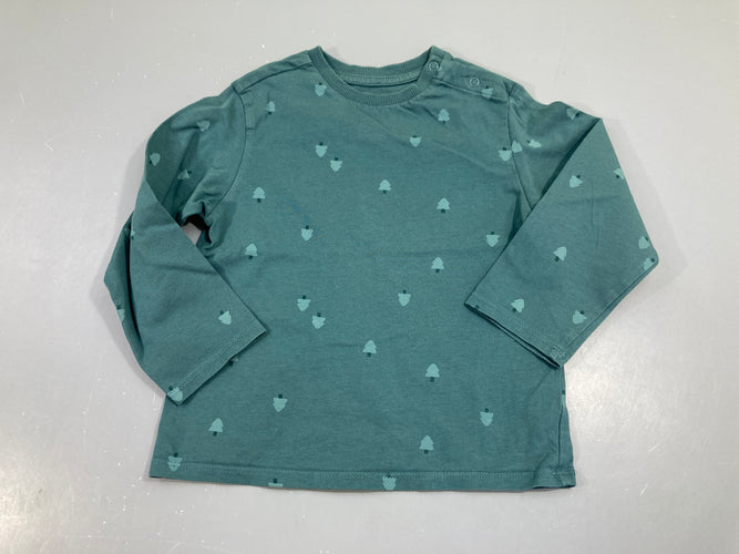 T-shirt m.l vert, sapins, moins cher chez Petit Kiwi