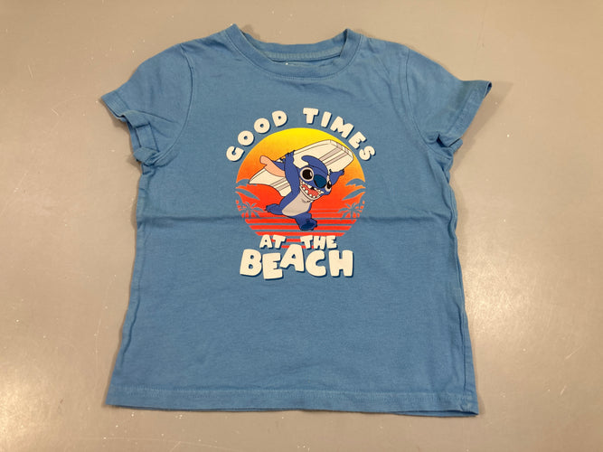 T-shirt m.c bleu, stitch, moins cher chez Petit Kiwi
