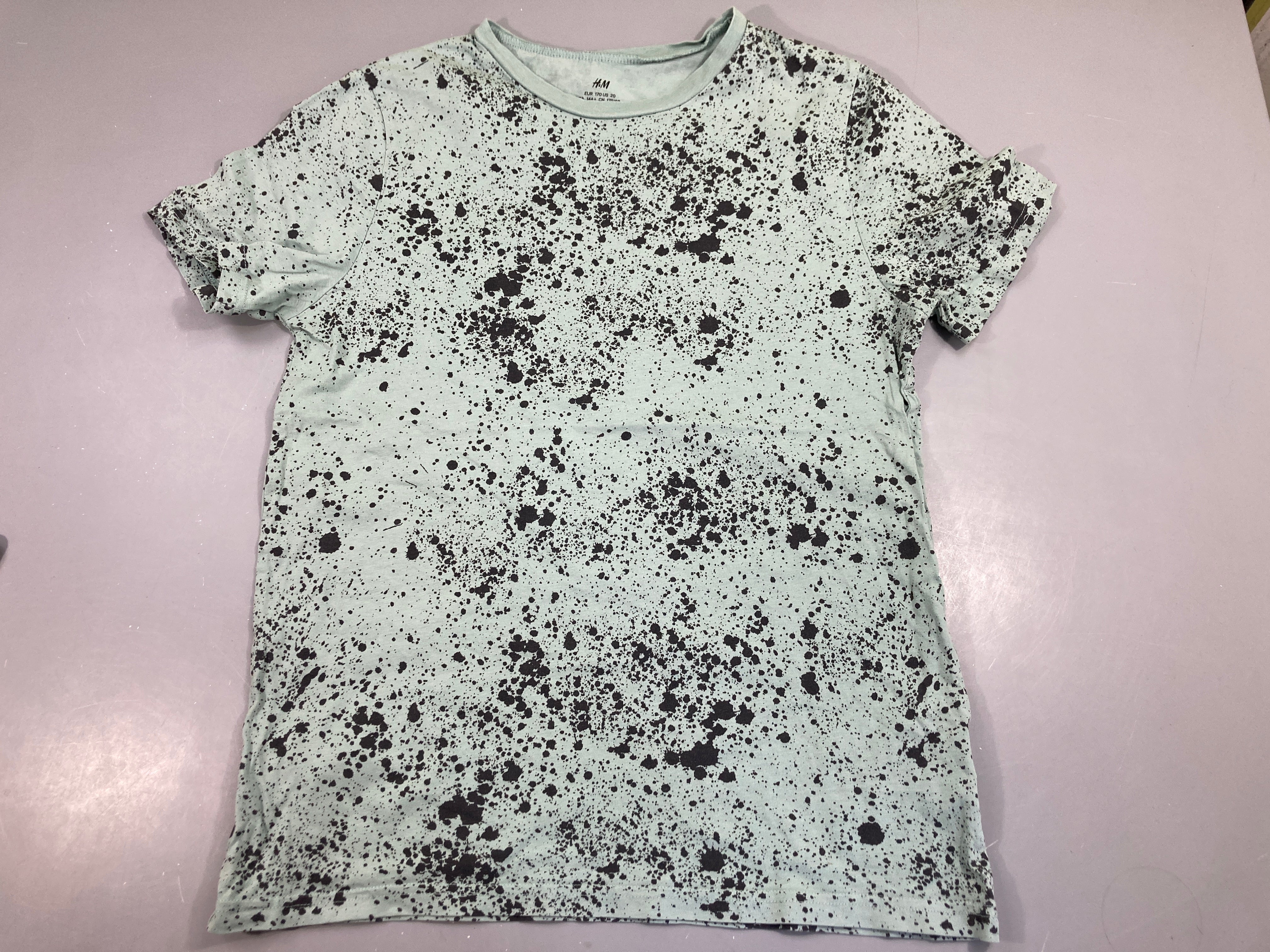 T-shirt m.c vert clair moucheté noir