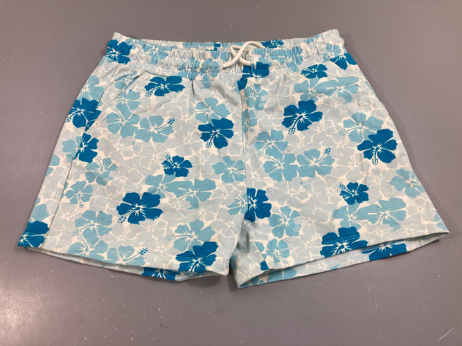 Short fleurs turquoise, moins cher chez Petit Kiwi