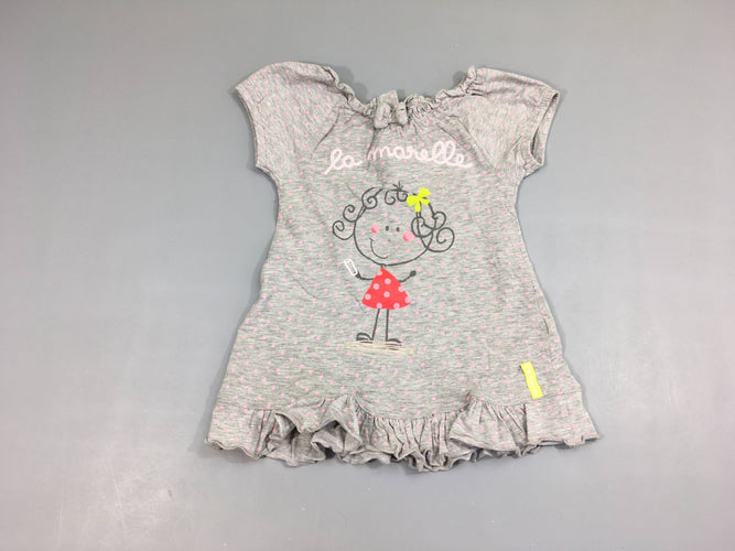 Robe m.c molleton gris chiné fille, moins cher chez Petit Kiwi