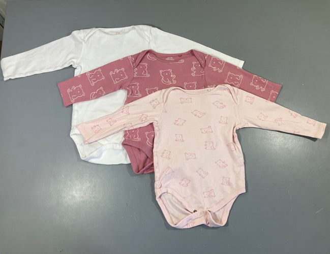 3 Bodies m.l rose/blanc ours, moins cher chez Petit Kiwi