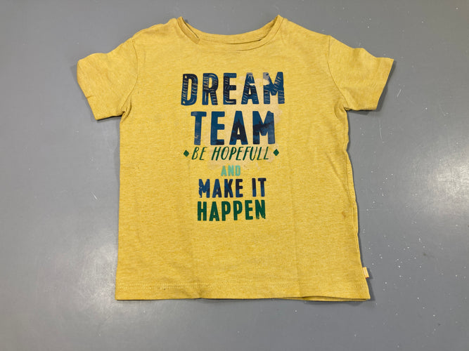 T-shirt m.c jaune flammé Dream, moins cher chez Petit Kiwi