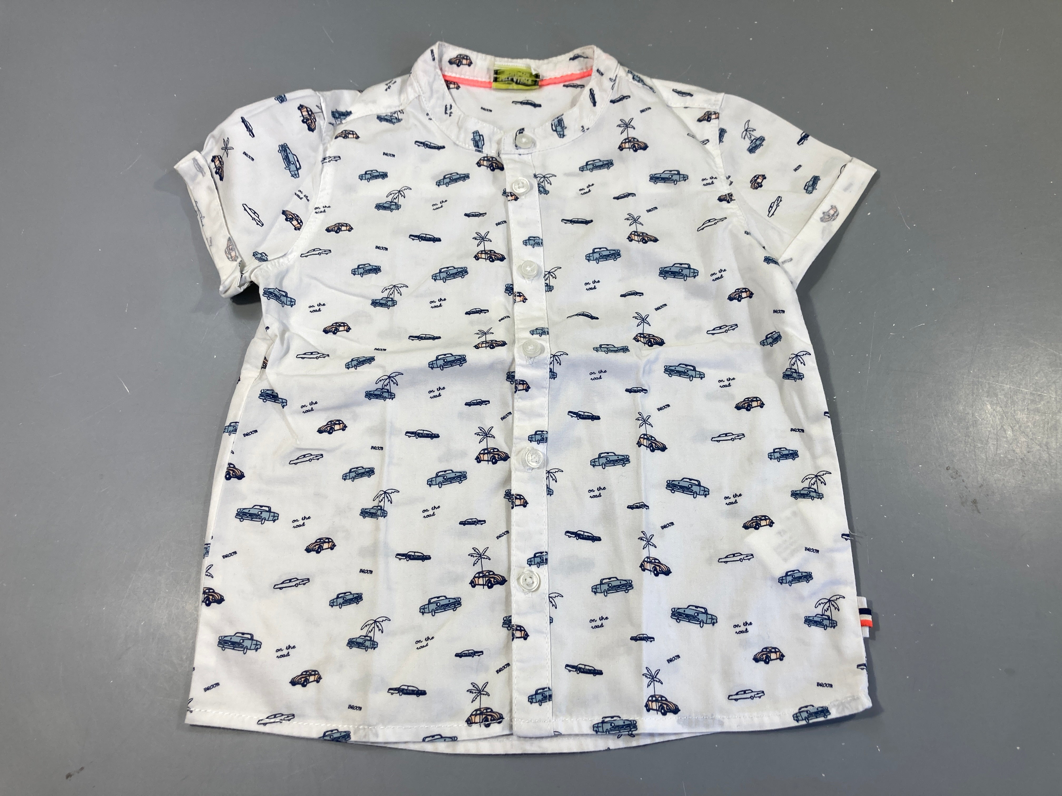 Chemise m.c blanche autos