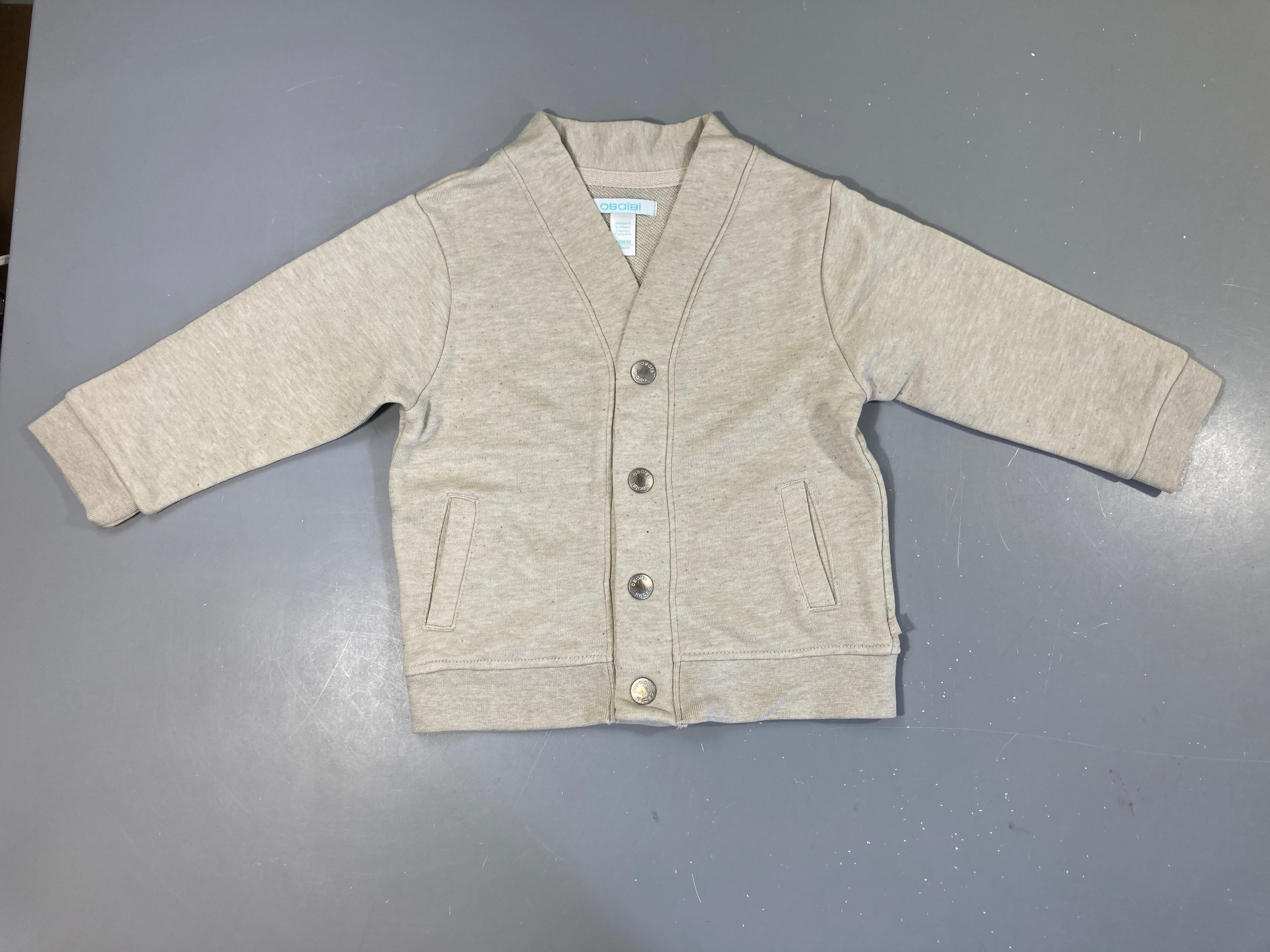 Gilet à pressions molleton beige chiné