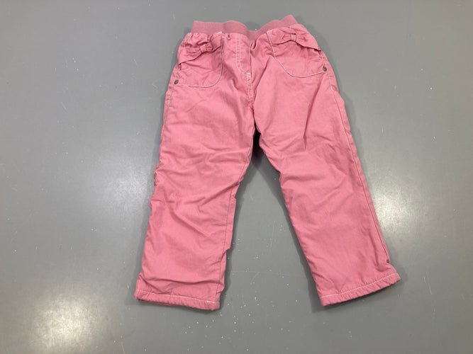 Pantalon doublé polar vieux rose, moins cher chez Petit Kiwi