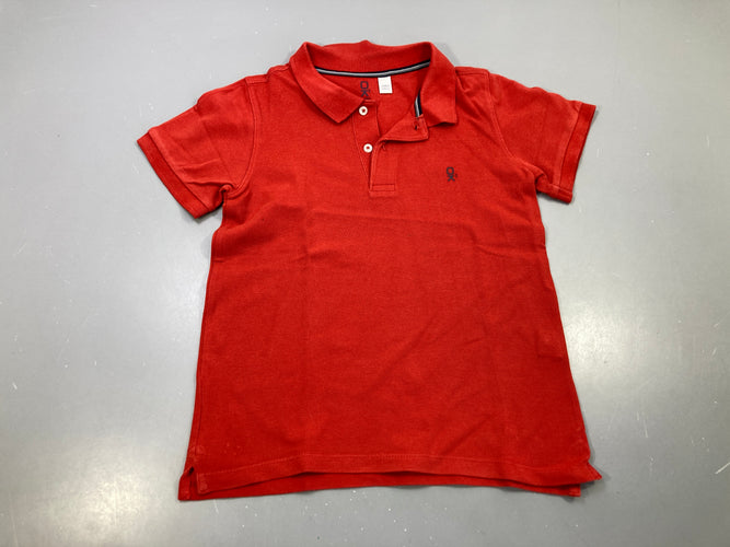 Polo m.c rouge piqué, logo brodé, moins cher chez Petit Kiwi