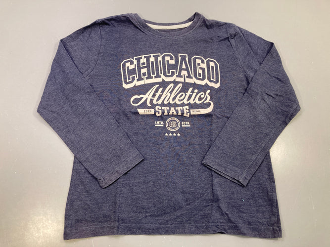 T-shirt m.l bleu marine chiné, Chicago Athletics, moins cher chez Petit Kiwi