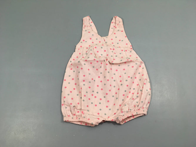 Combishort coton rose pois, moins cher chez Petit Kiwi