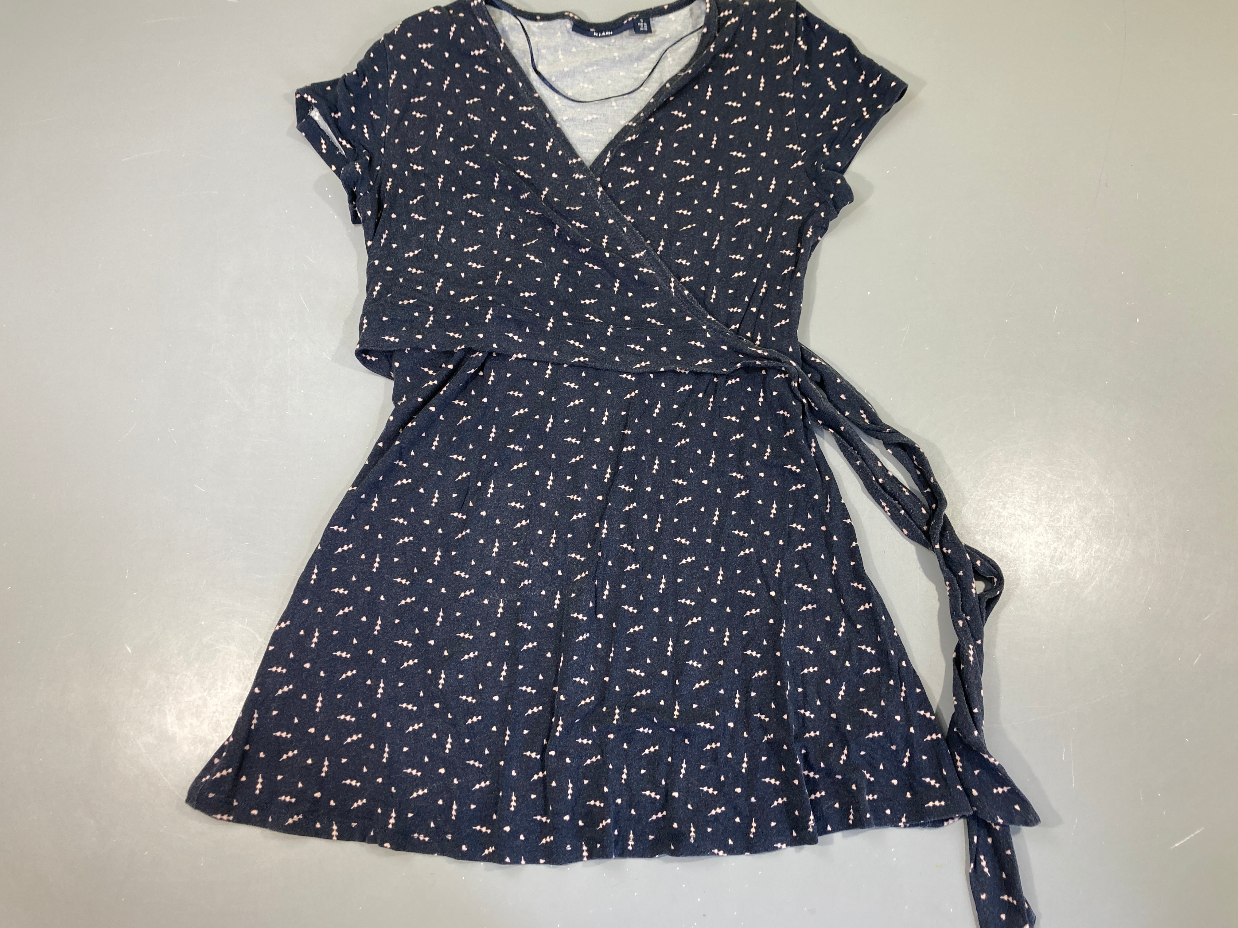 Robe s.m jersey blanc/bleu, Kangourou