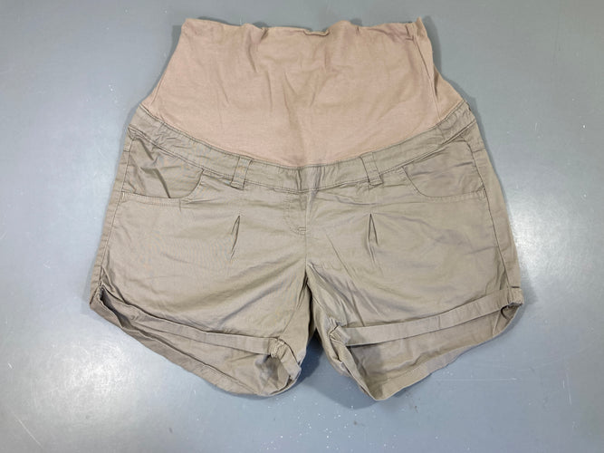 Short beige à revers, taille boulochée, moins cher chez Petit Kiwi