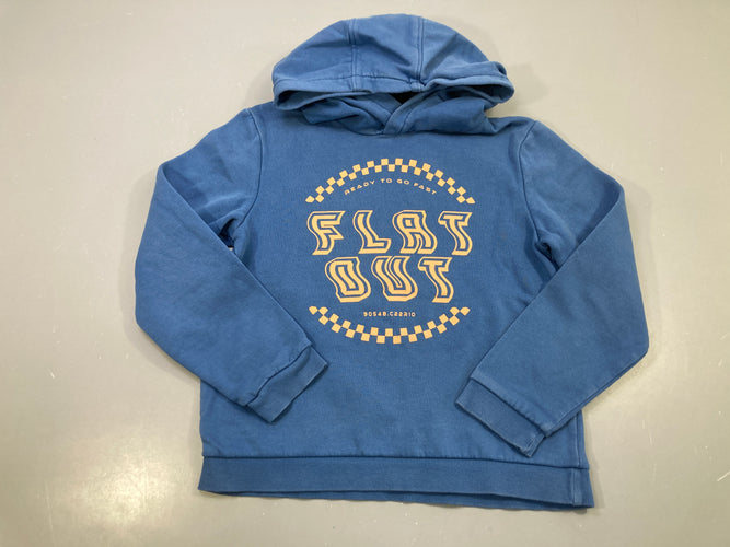 Sweat capuche bleu imprimé Flat Out orange, moins cher chez Petit Kiwi