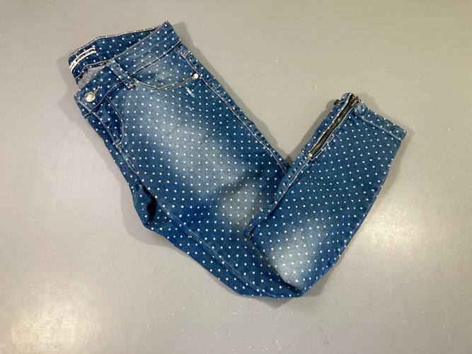 Pantacourt denim pois, Stradivarius, moins cher chez Petit Kiwi