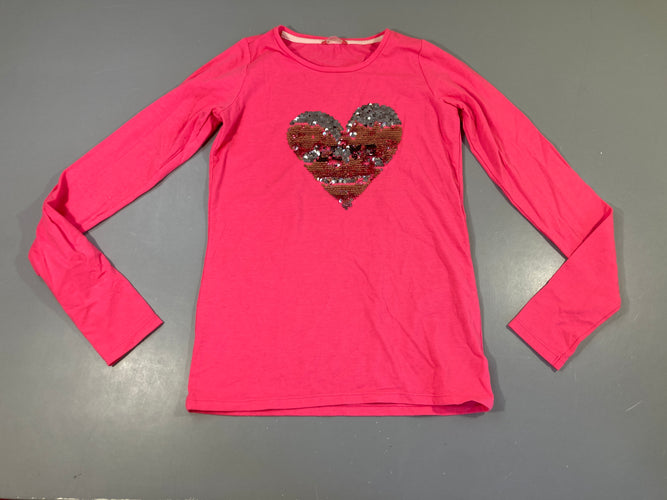 T-shirt m.l rose coeurs sequins, moins cher chez Petit Kiwi