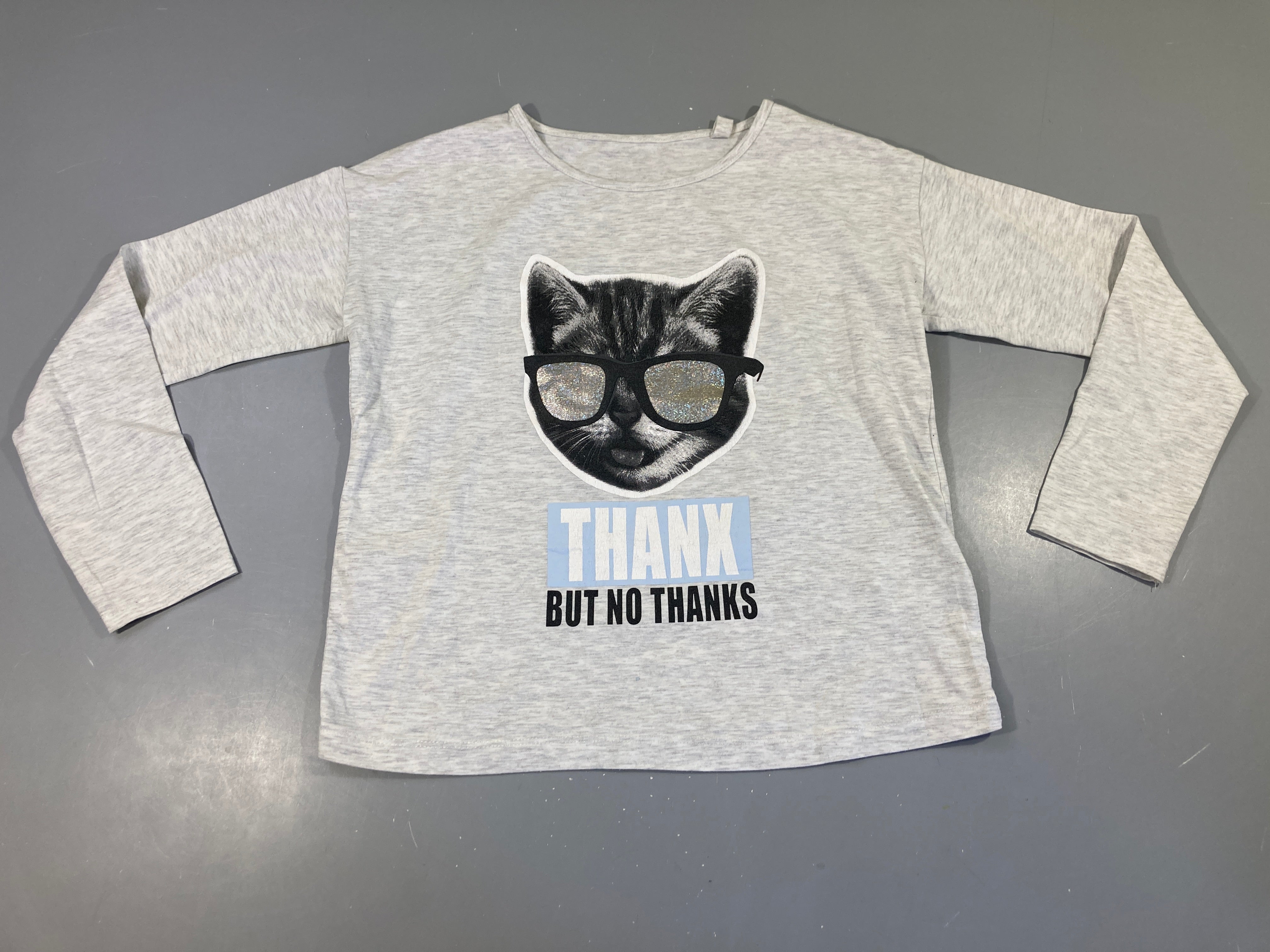T-shirt m.l gris flammé chat