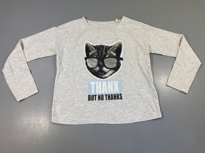 T-shirt m.l gris flammé chat, moins cher chez Petit Kiwi