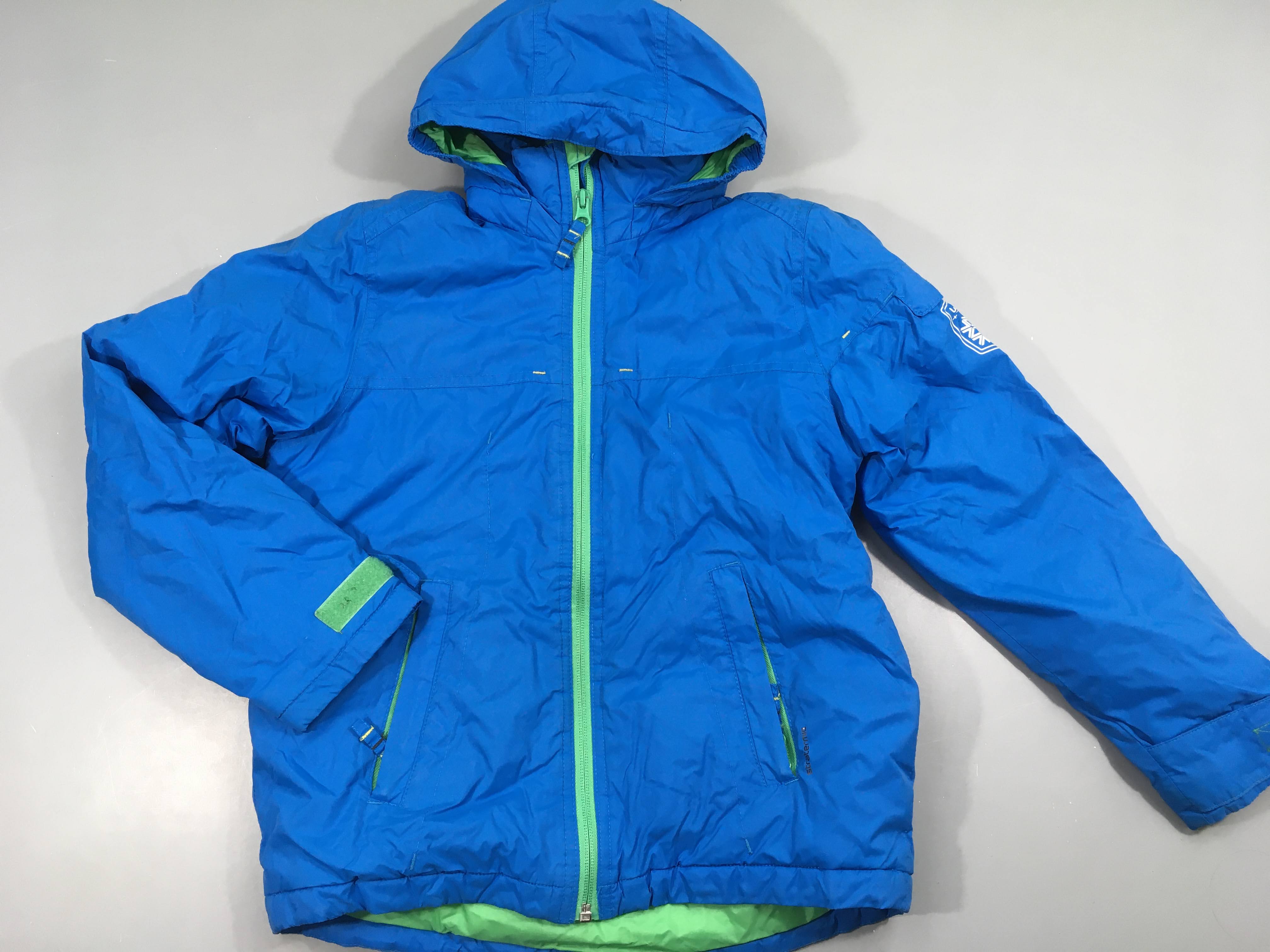 Veste de ski bleu/anis à capuche