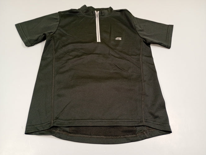 T-shirt m.c de sport noir, petit zip "Its", poche arrière pour gs.m ou autre, moins cher chez Petit Kiwi