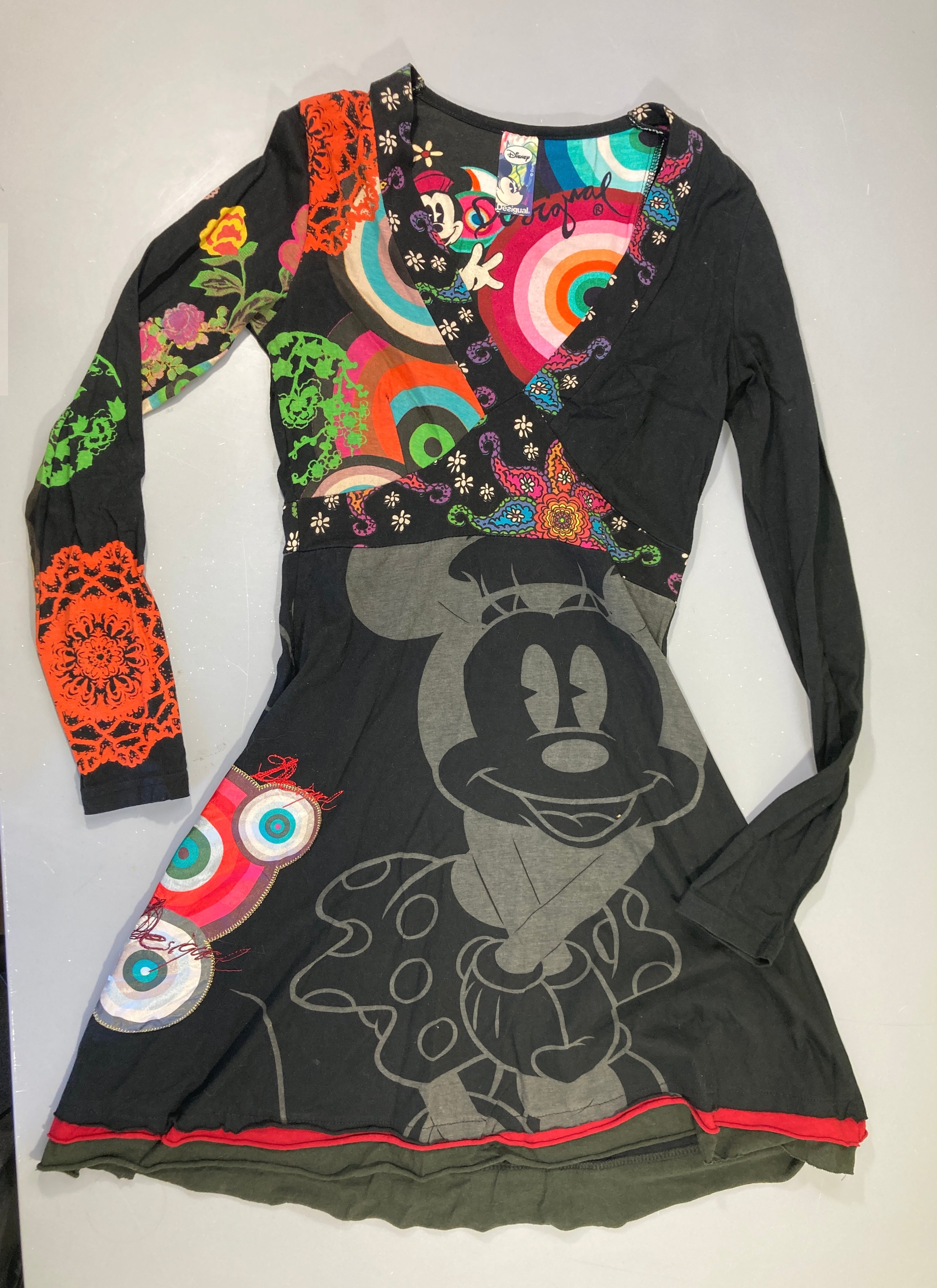 Robe m.l jersey noir motifs Mickey