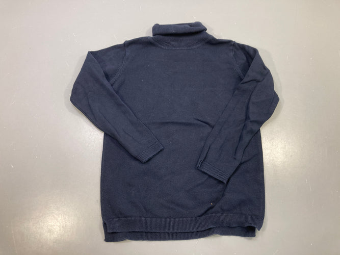 Pull col roulé bleu marine maille fine, moins cher chez Petit Kiwi