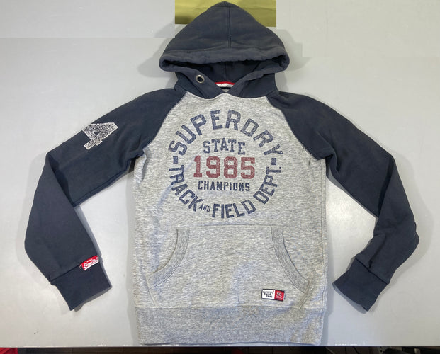 Sweat à capuche gris chiné/bleu foncé 1958, moins cher chez Petit Kiwi
