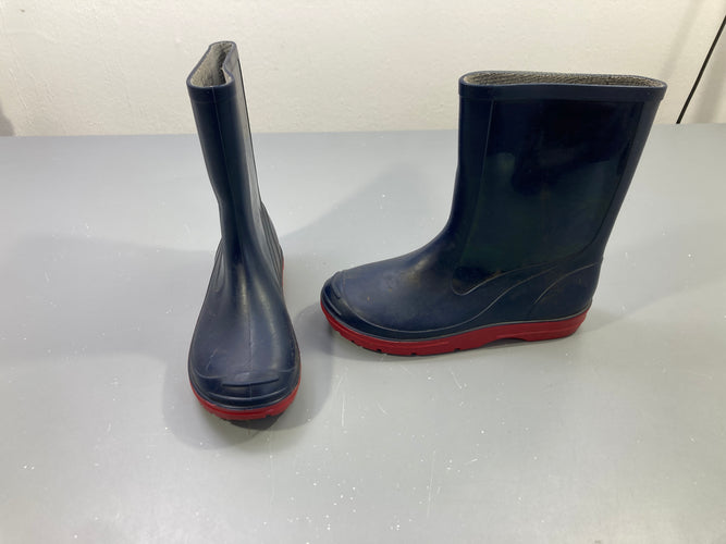 Bottes de pluie bleu marine semelle rouge, moins cher chez Petit Kiwi