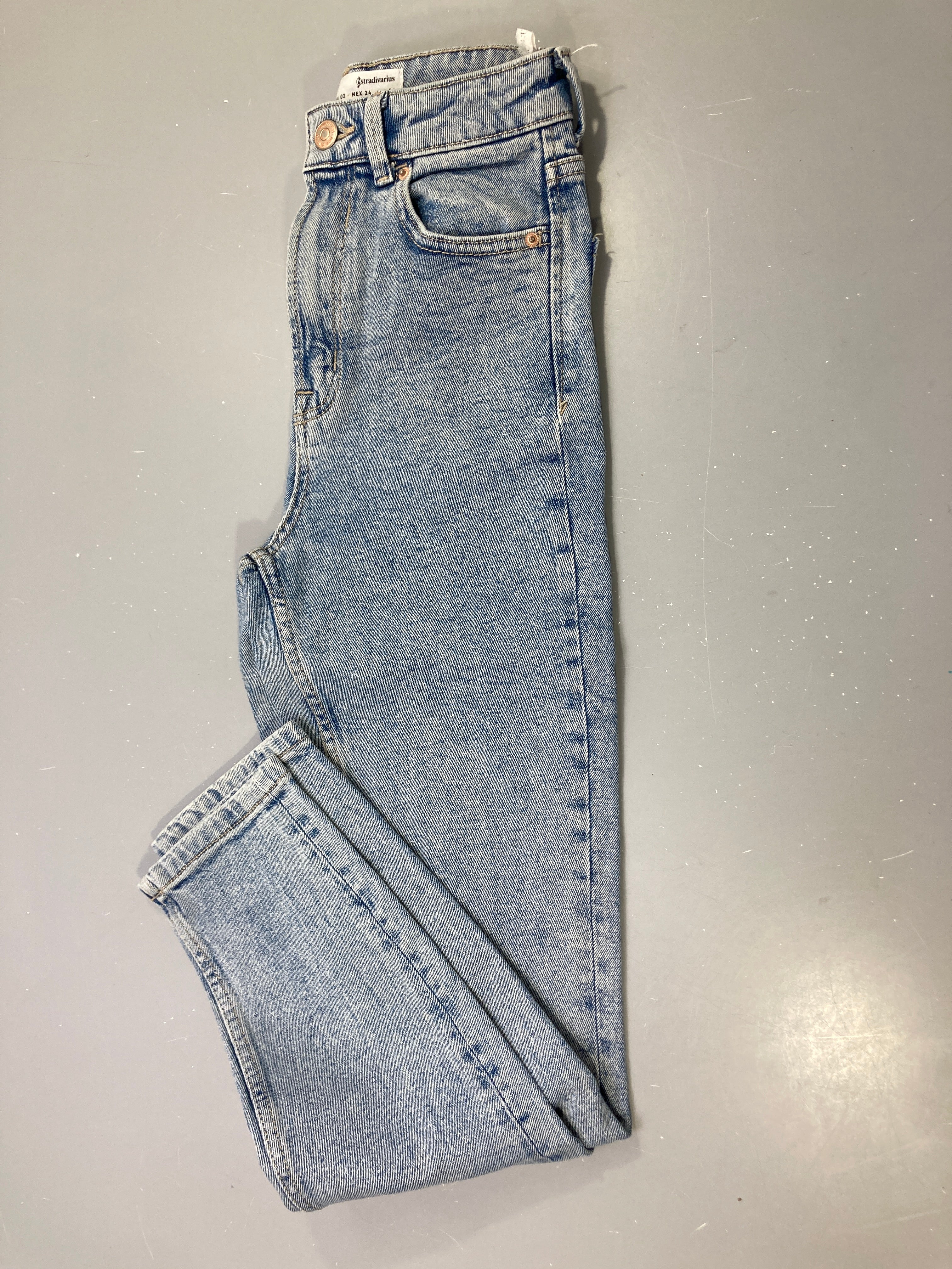 Pantalon jean bleu clair délavé, Stradivarius