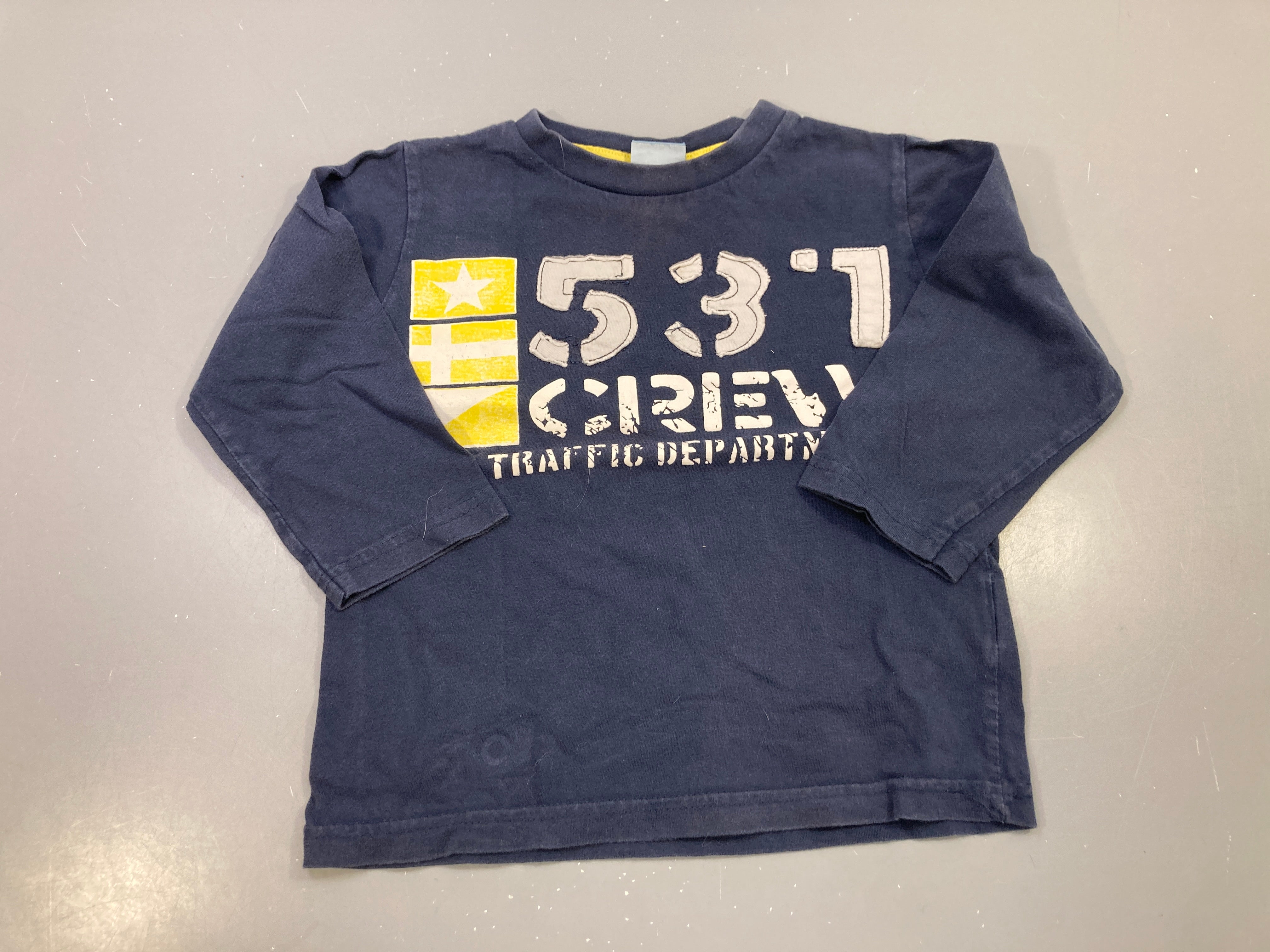T-shirt m.l bleu marine imprimé 531 Crew Traffic Department