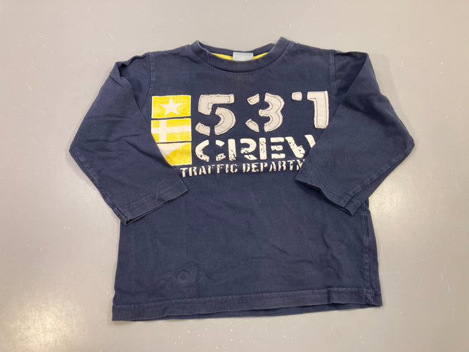 T-shirt m.l bleu marine imprimé 531 Crew Traffic Department, moins cher chez Petit Kiwi