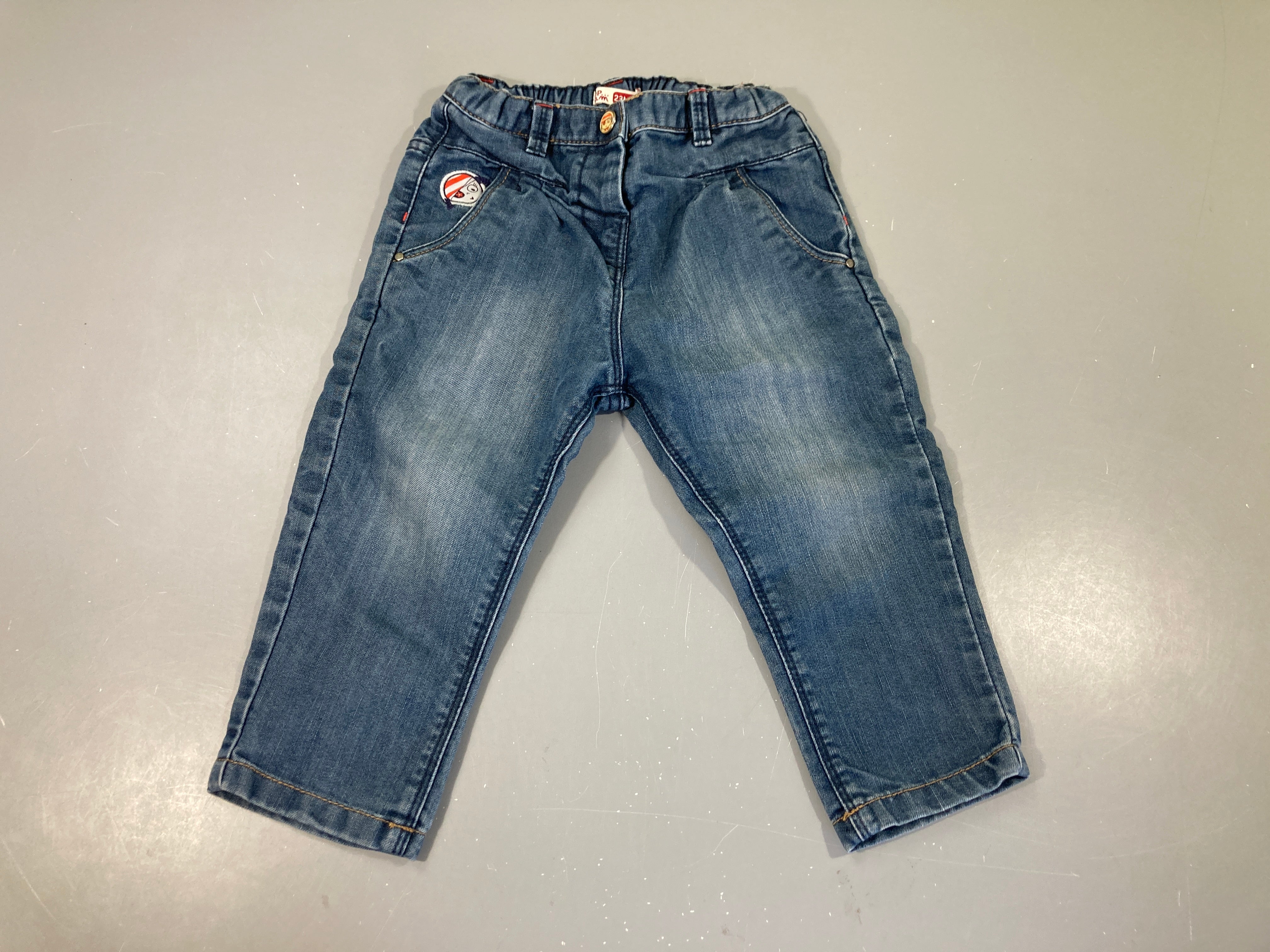 Pantalon denim Baleine fleurs arrière Taille comme un 18 mois! (86cm)