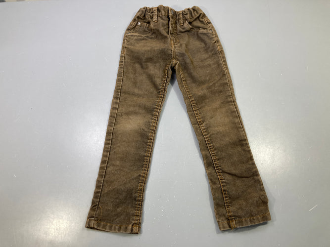 Pantalon velours côtelé kaki, taille réglable, moins cher chez Petit Kiwi