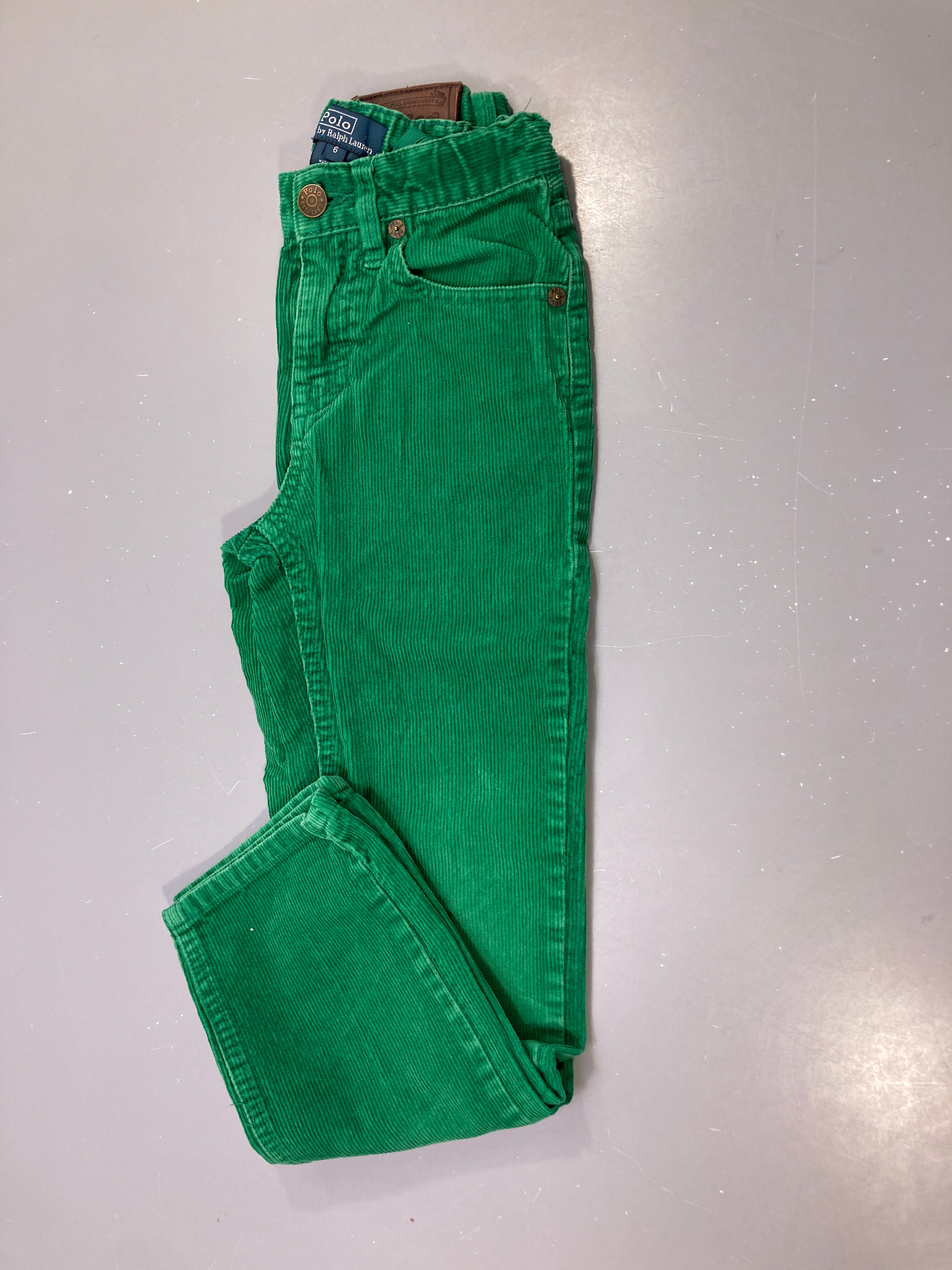 Pantalon velours côtelé vert