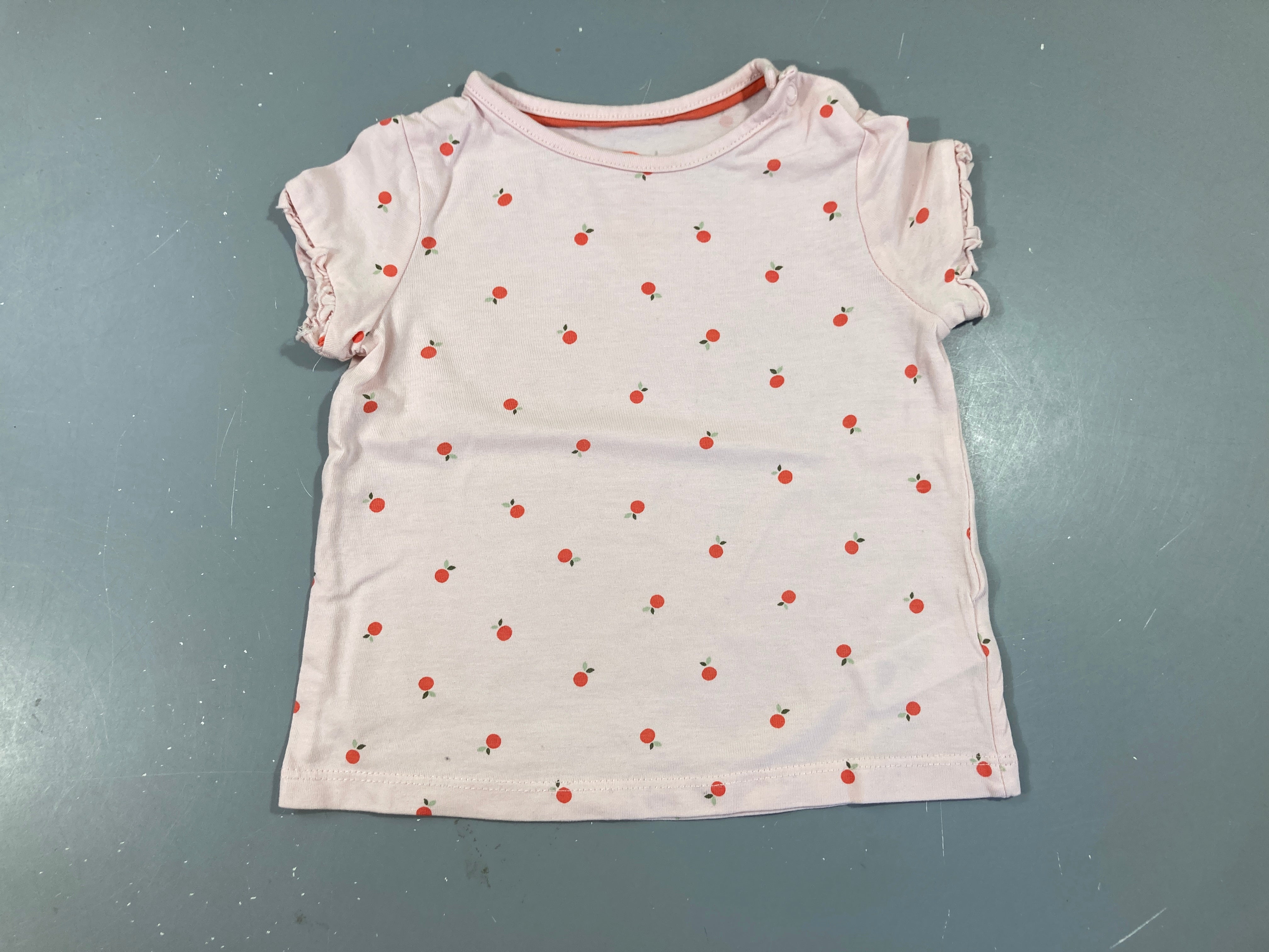 T-shirt m.c rose clair oranges