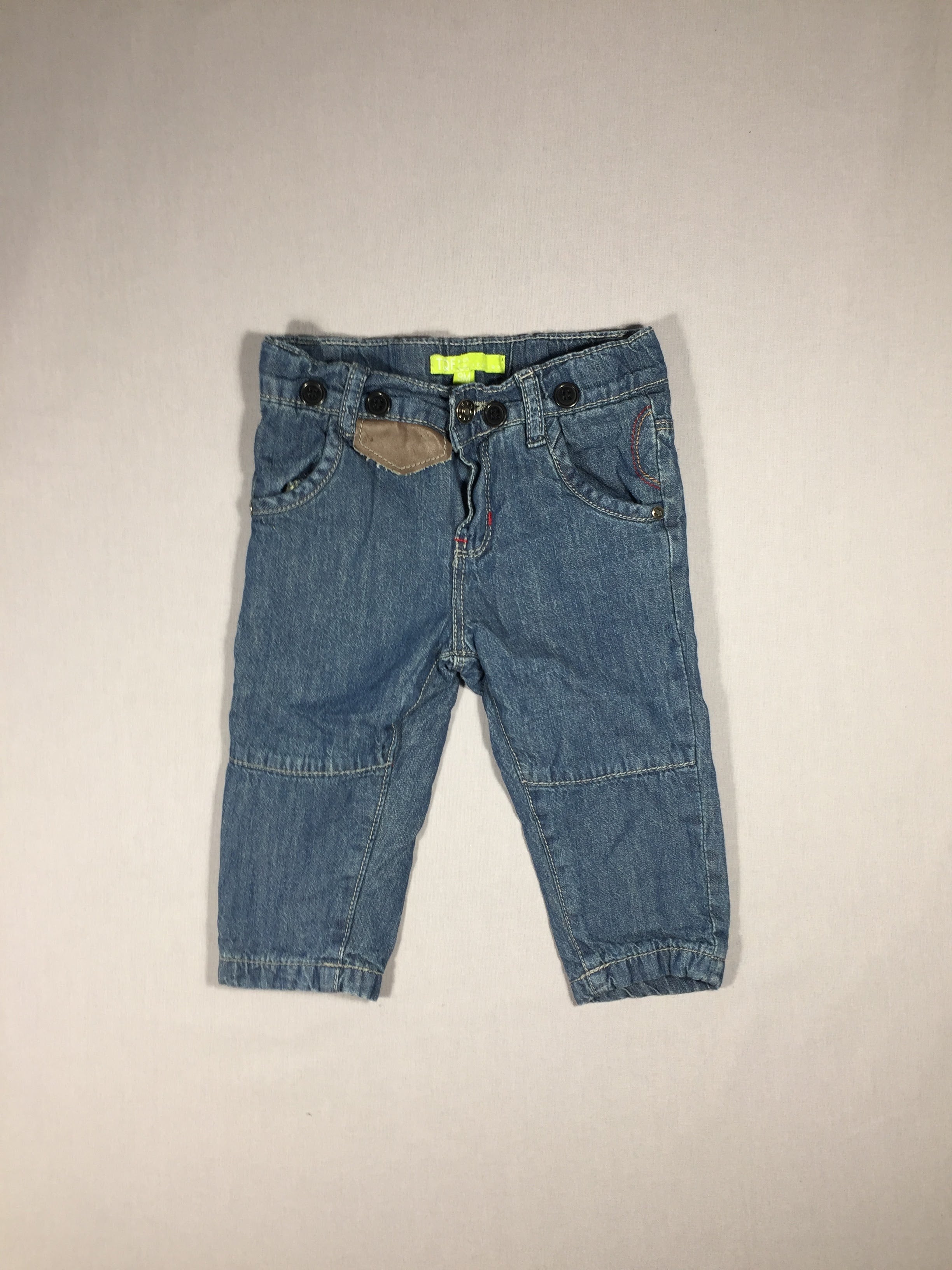 Jeans bleu doublé jersey