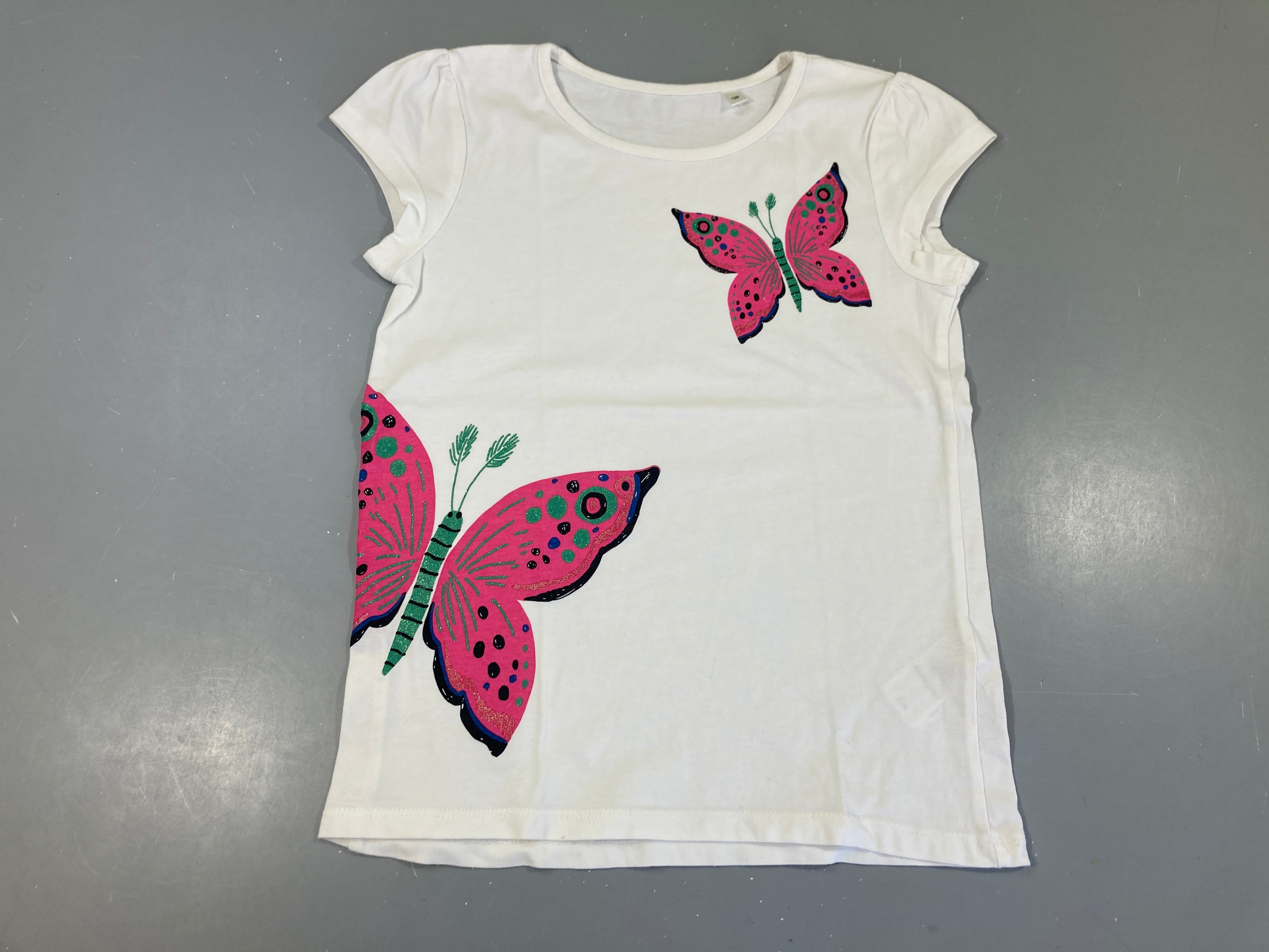 T-shirt m.c blanc papillon
