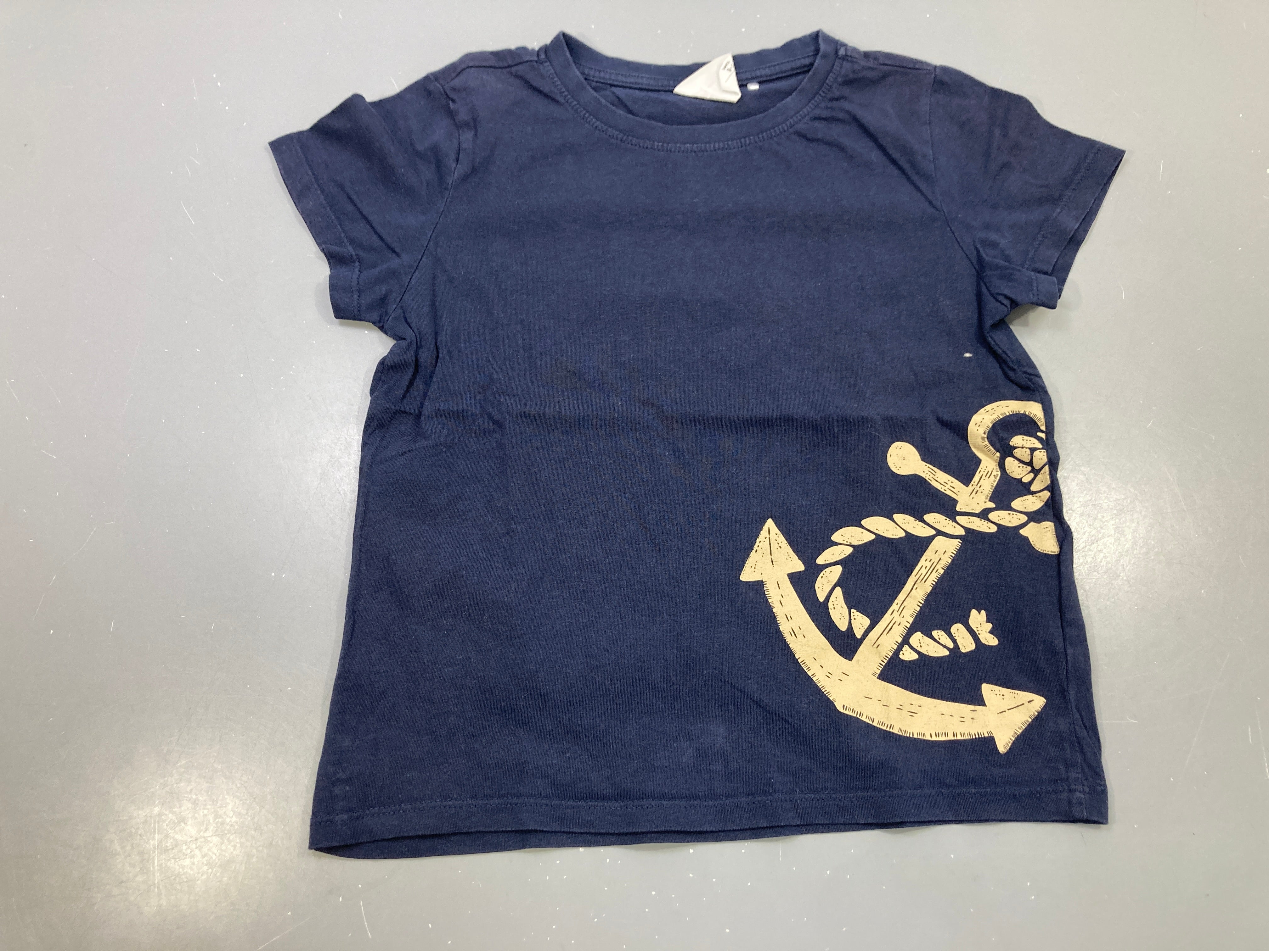 T-shirt m.c bleu marine ancre beige