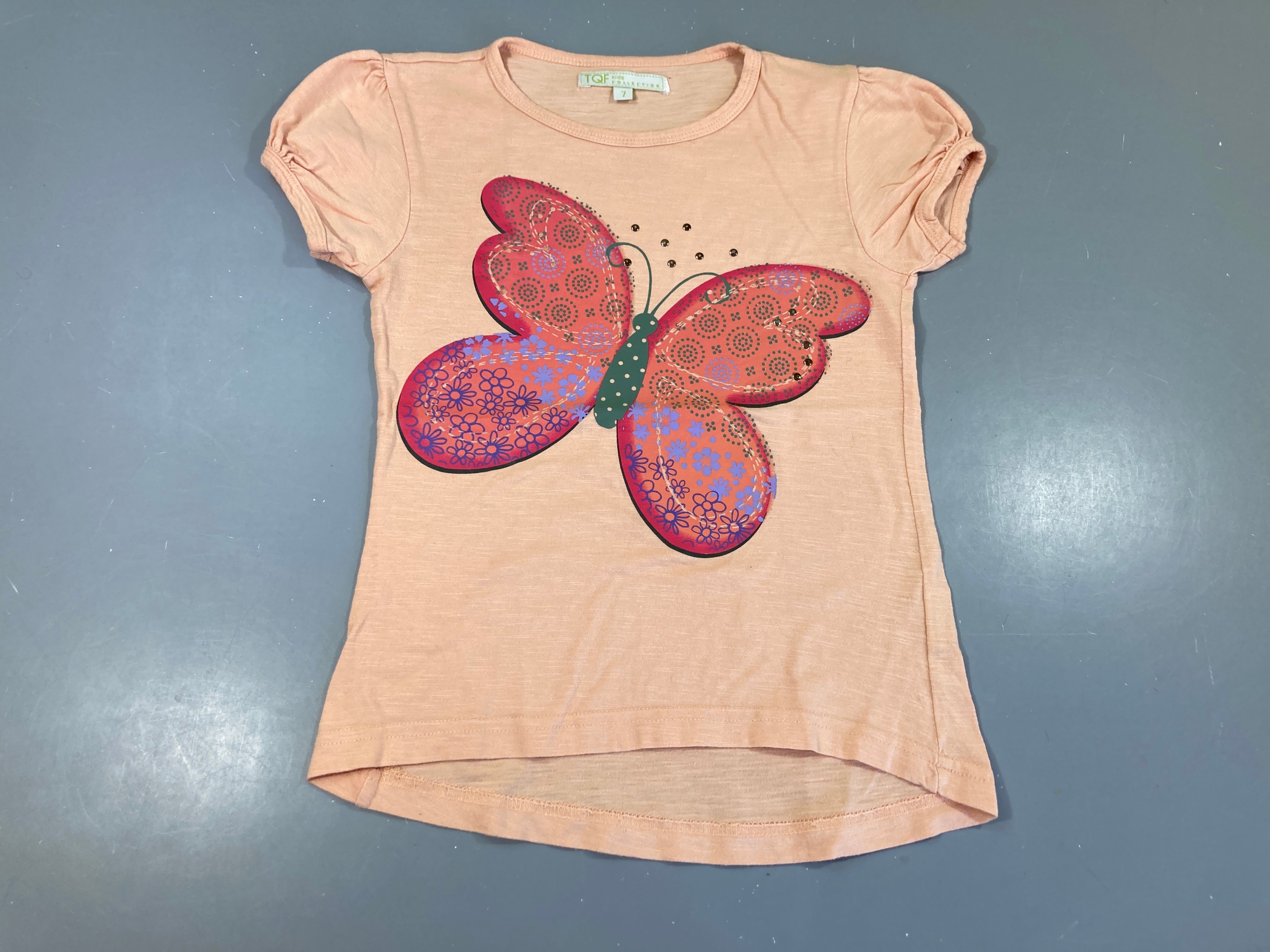 T-shirt m.c saumon flammé Papillons