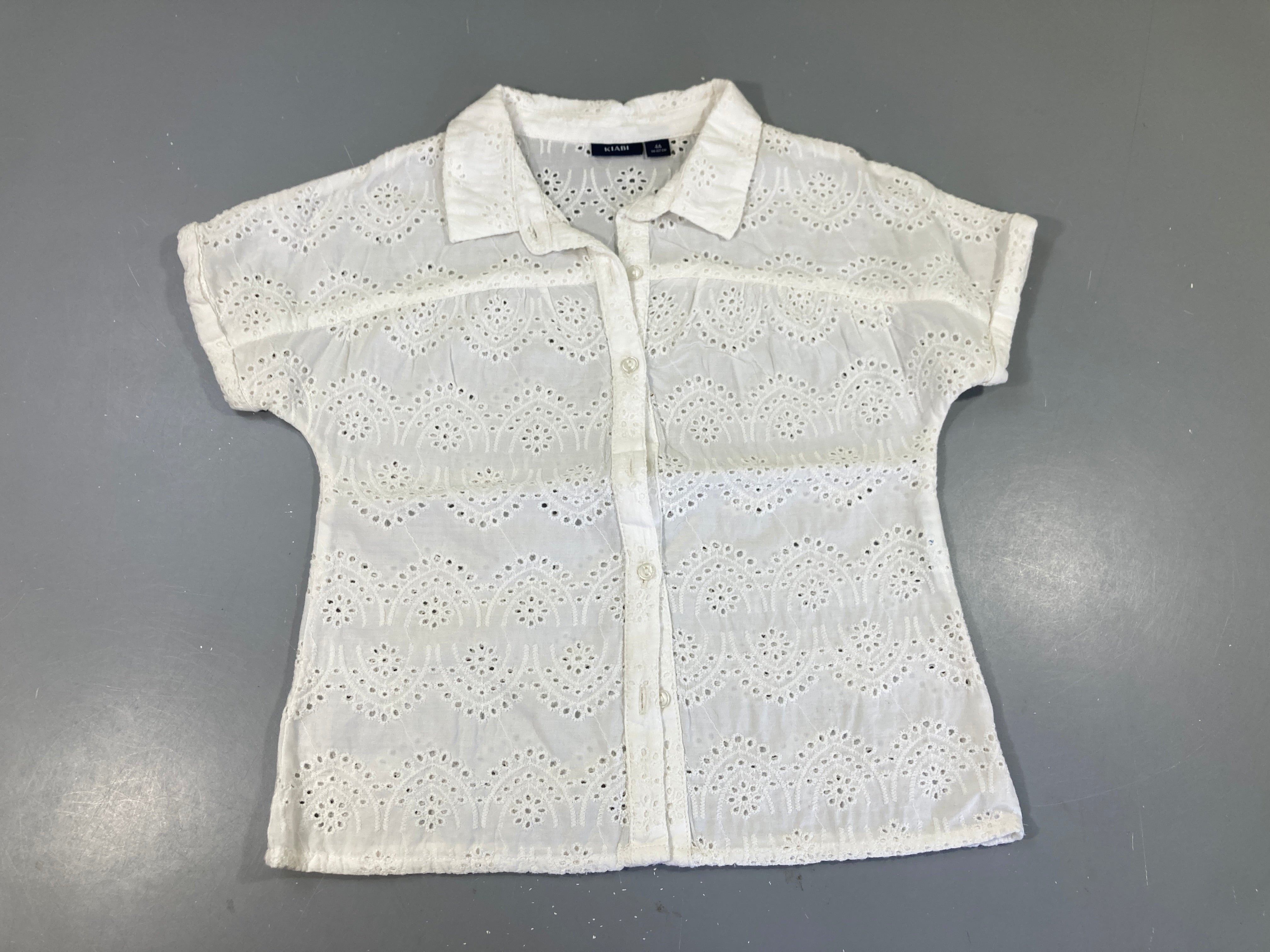 Chemise m.c blanche dentelle