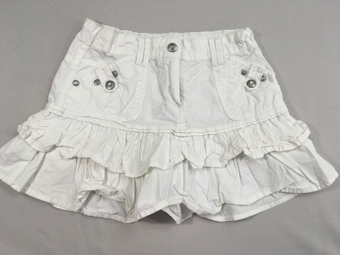 Jupe blanche volants strass, moins cher chez Petit Kiwi
