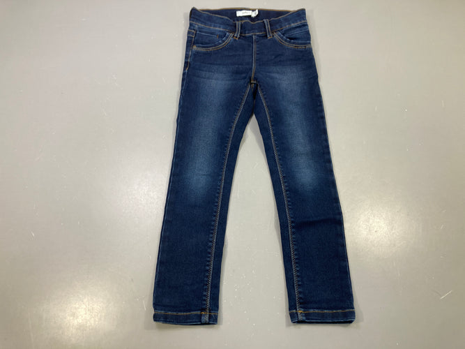 Pantalon jean bleu foncé délavé, moins cher chez Petit Kiwi