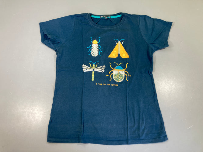 T-shirt m.c bleu foncé Insecte, moins cher chez Petit Kiwi