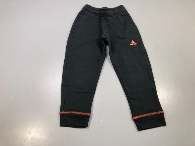 Pantalon molleton noir jogging, logo et surpiqûres corail, moins cher chez Petit Kiwi
