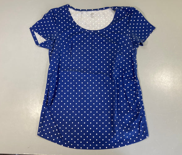 T-shirt m.c bleu pois blancs-Lég§rement déoloré, moins cher chez Petit Kiwi