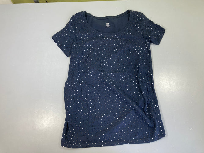 T-shirt m.c bleu foncé pois blancs, moins cher chez Petit Kiwi
