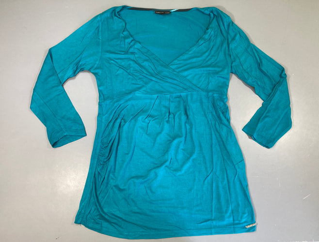 Blouse ml turquoise, moins cher chez Petit Kiwi