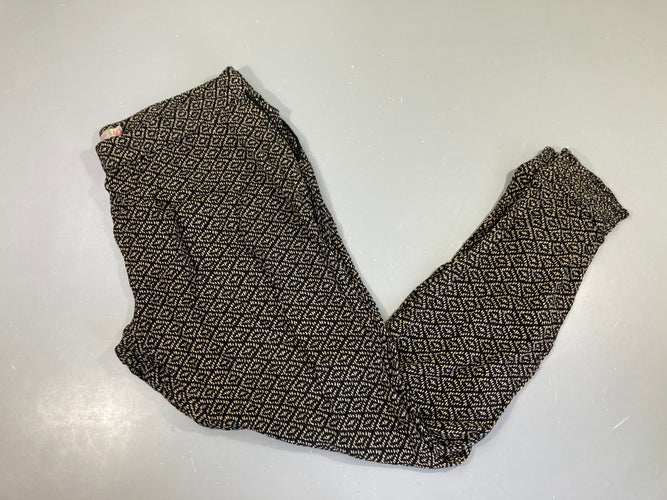 Pantalon fluide léger noir traits bruns, moins cher chez Petit Kiwi