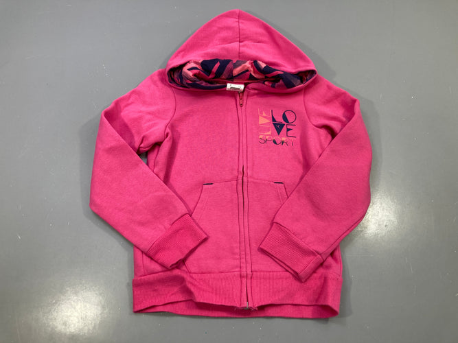 Sweat zippé capuche rose "Love sport", moins cher chez Petit Kiwi