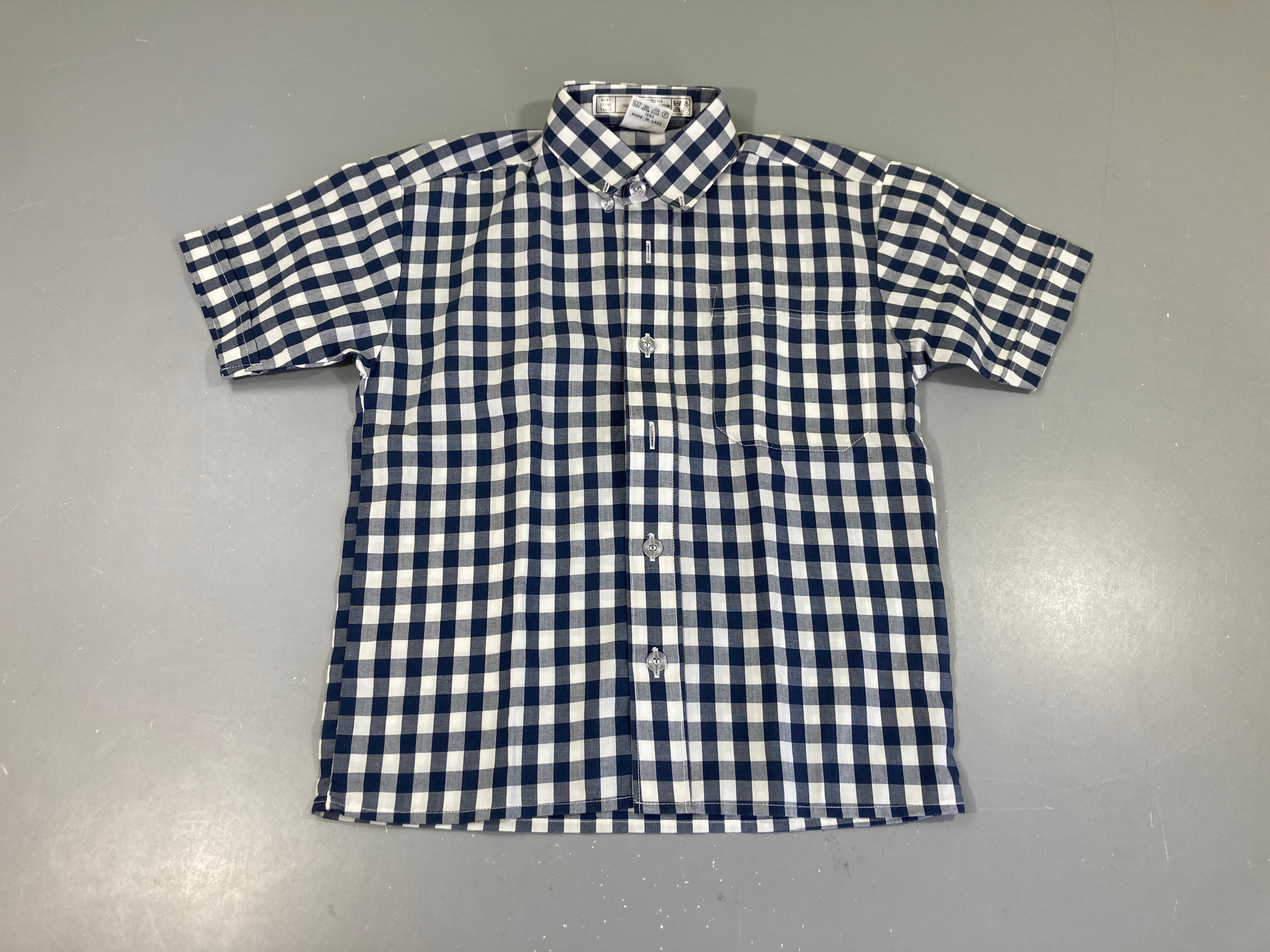 Chemise m.l à carreaux bleu-blanc