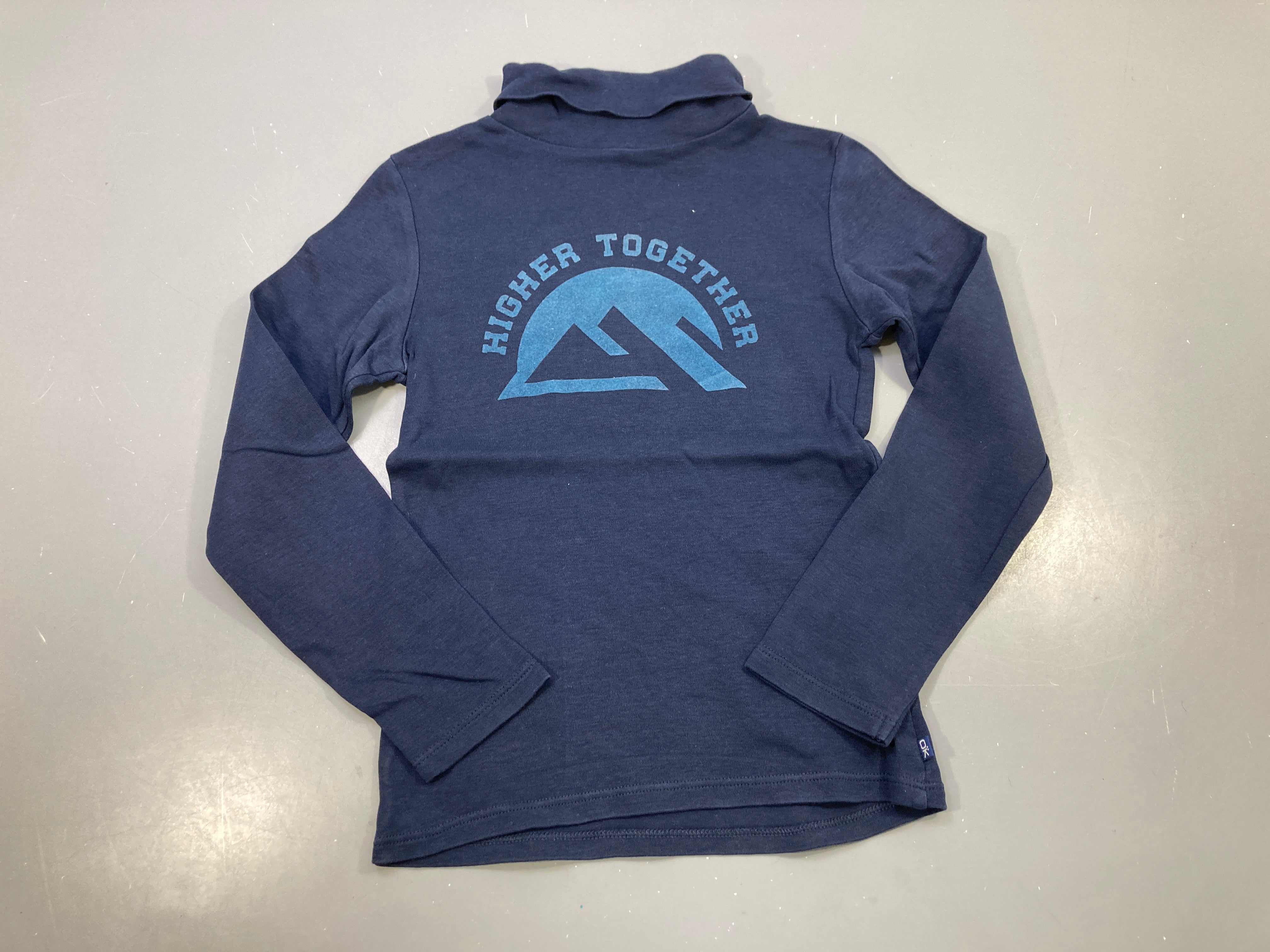 T-shirt m.l col roulé bleu marine 