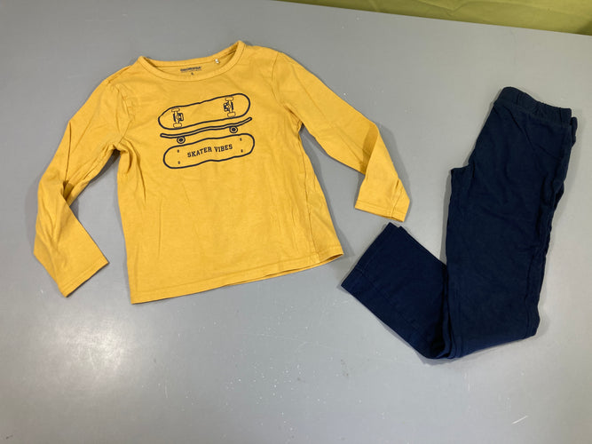 Pyjama 2pcs jersey jaune-bleu Skate, moins cher chez Petit Kiwi